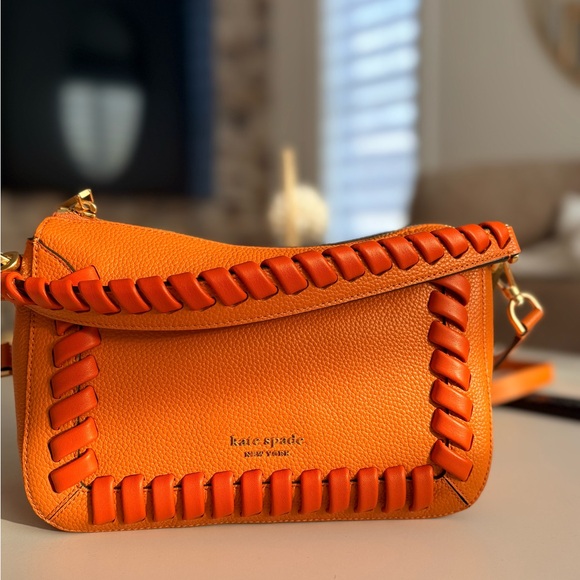 kate spade Handbags - KATE SPADE NY Crush Orange Zin Pebbled Medium Leather